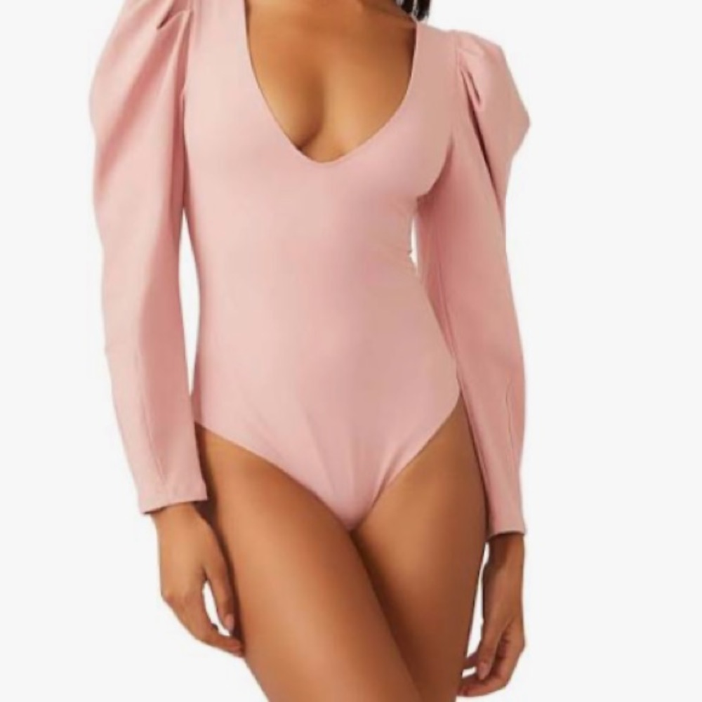 Rare Free People Ava a boom baby pink bodysuit